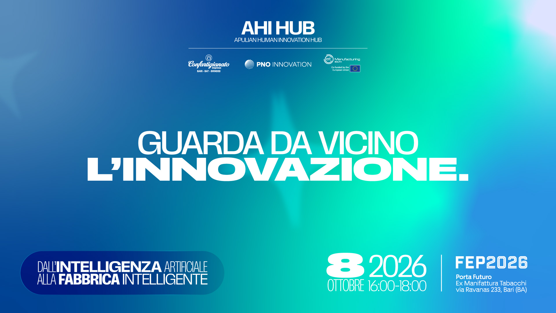 From Artificial Intelligence to the Smart Factory: EIT Manufacturing South in Bari with AHI HUB